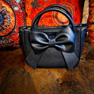 Elegant Black Bow Handbag